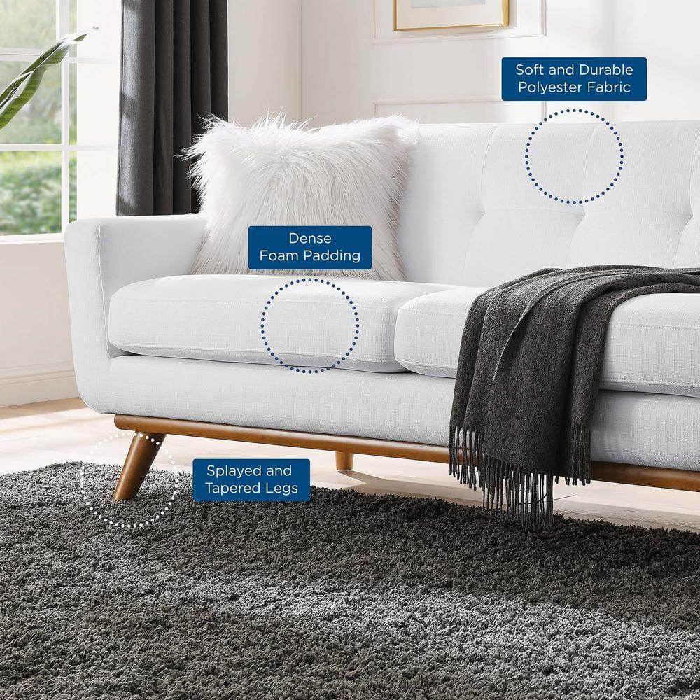 Modway Engage Right-Facing Upholstered Fabric Sectional Sofa in White