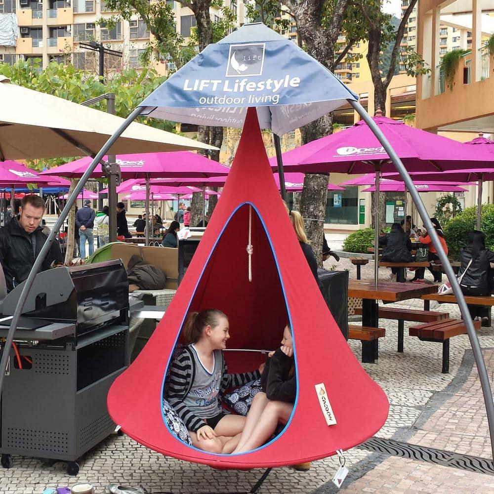 The Hamptons Collection 60” Red Heavy Duty Hanging Cacoon Chair with Hanging Hardware