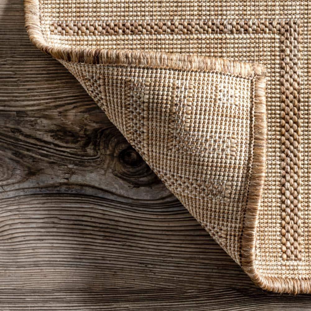 nuLOOM 4' x 6' Outdoor Area Rug, Stain Resistant, Weather Resistant, High Traffic, Patio, Balcony, Outside, Living Room, Dining Room, Asha Light Brown