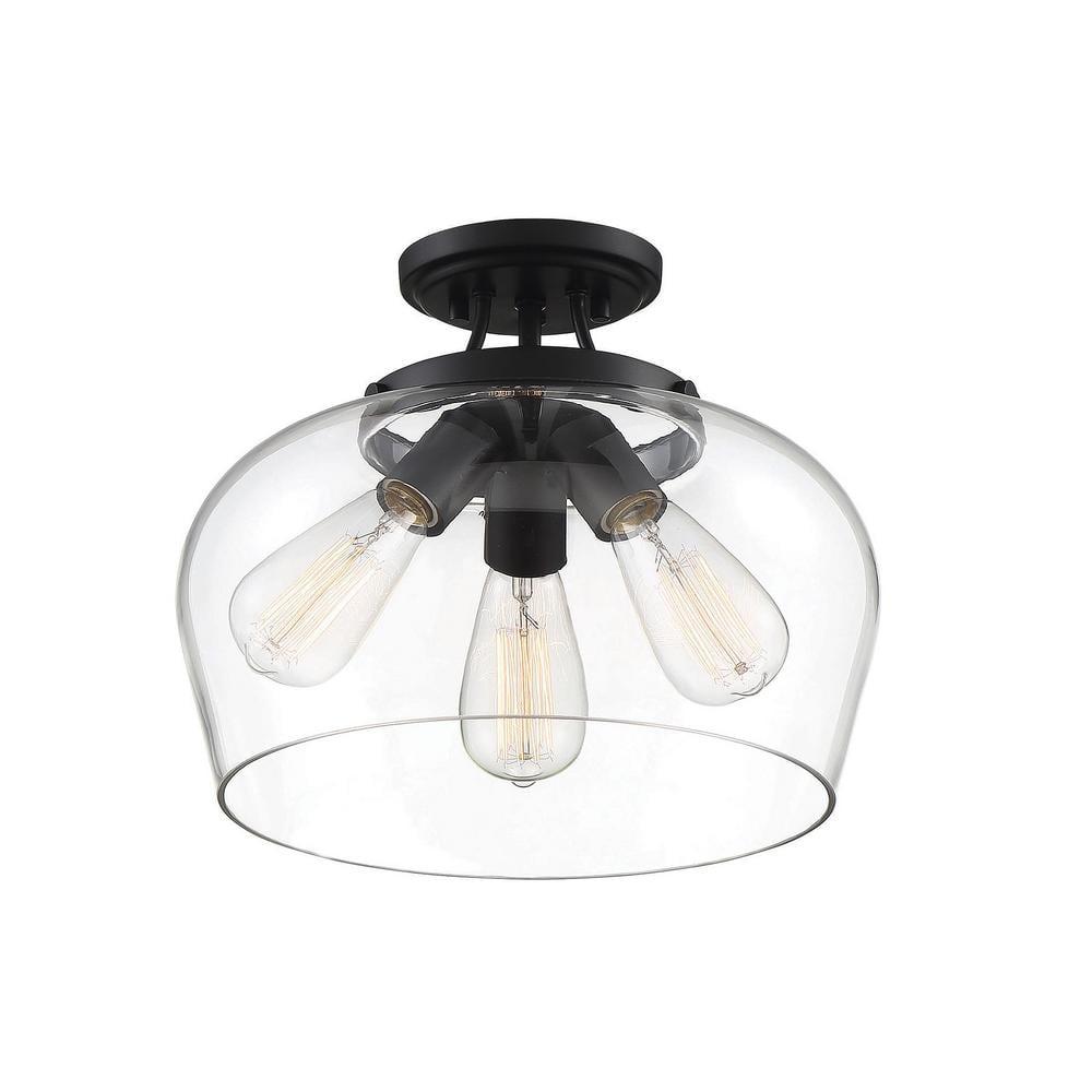 Savoy House Octave 3 - Light Semi-Flush Mount in  Black