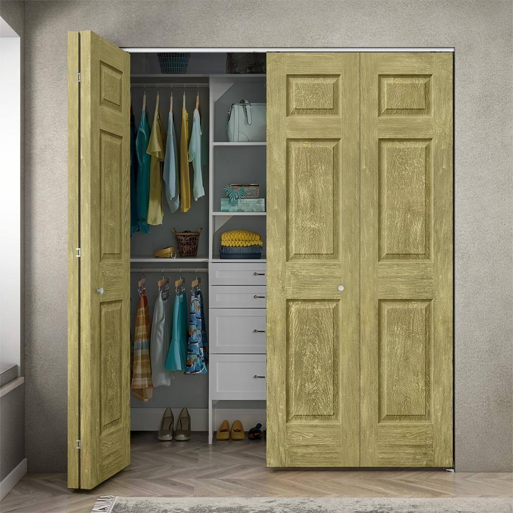 Calhome Paneled MDF Composite Double Bifold with Installation Hardware Kit