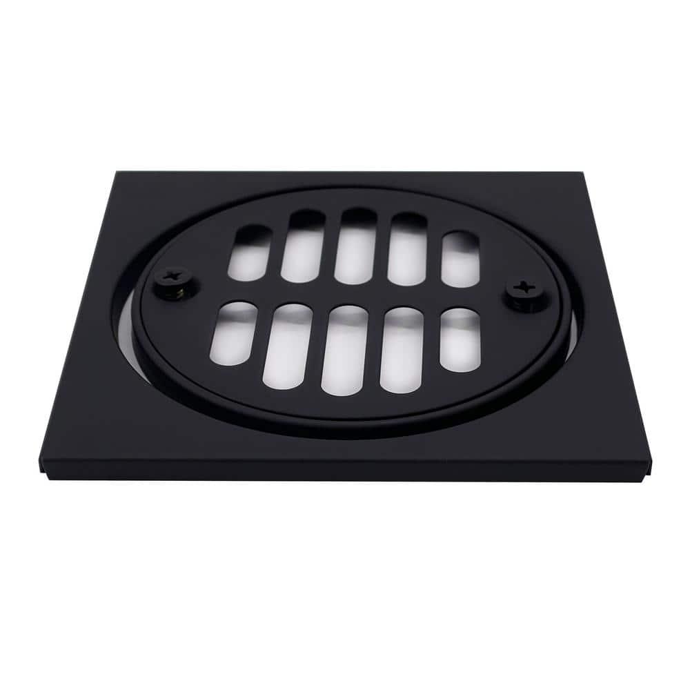 4-1/4" Brass Shower Tile Square with 3-1/2" OD Round Drain Cover