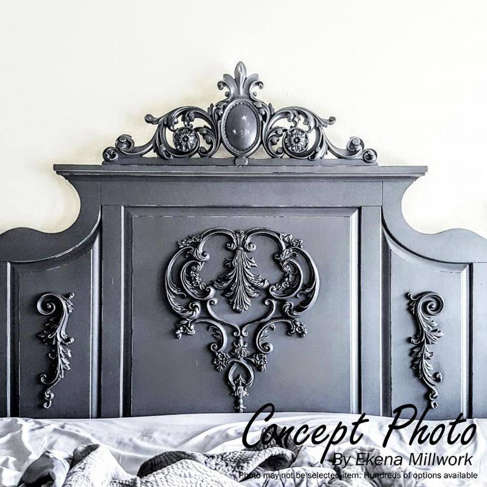 Ekena Millwork 19 1/4"W x 5 3/8"H x 7/8"P Small Grape and Leaf Center with Scrolls Onlay