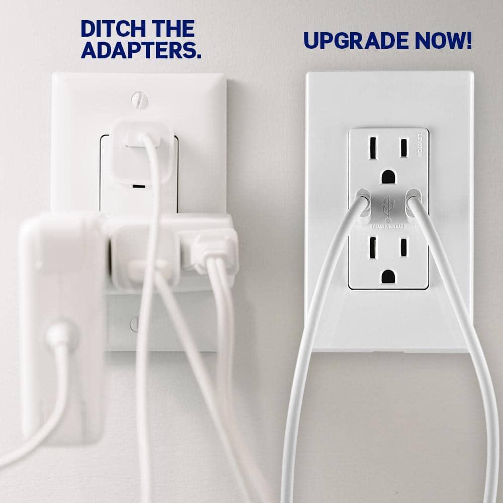 Tamper-Resistant T5635-I 15A 125V 30 watts Tamper-Resistant Duplex Outlet USB Dual Type-C with Power Delivery In-Wall Charger, Ivory