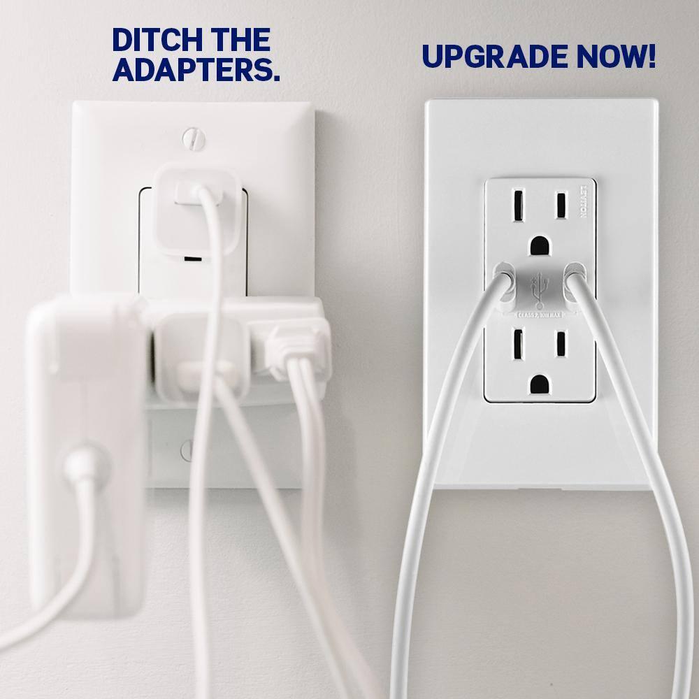 Tamper-Resistant T5635-I 15A 125V 30 watts Tamper-Resistant Duplex Outlet USB Dual Type-C with Power Delivery In-Wall Charger, Ivory