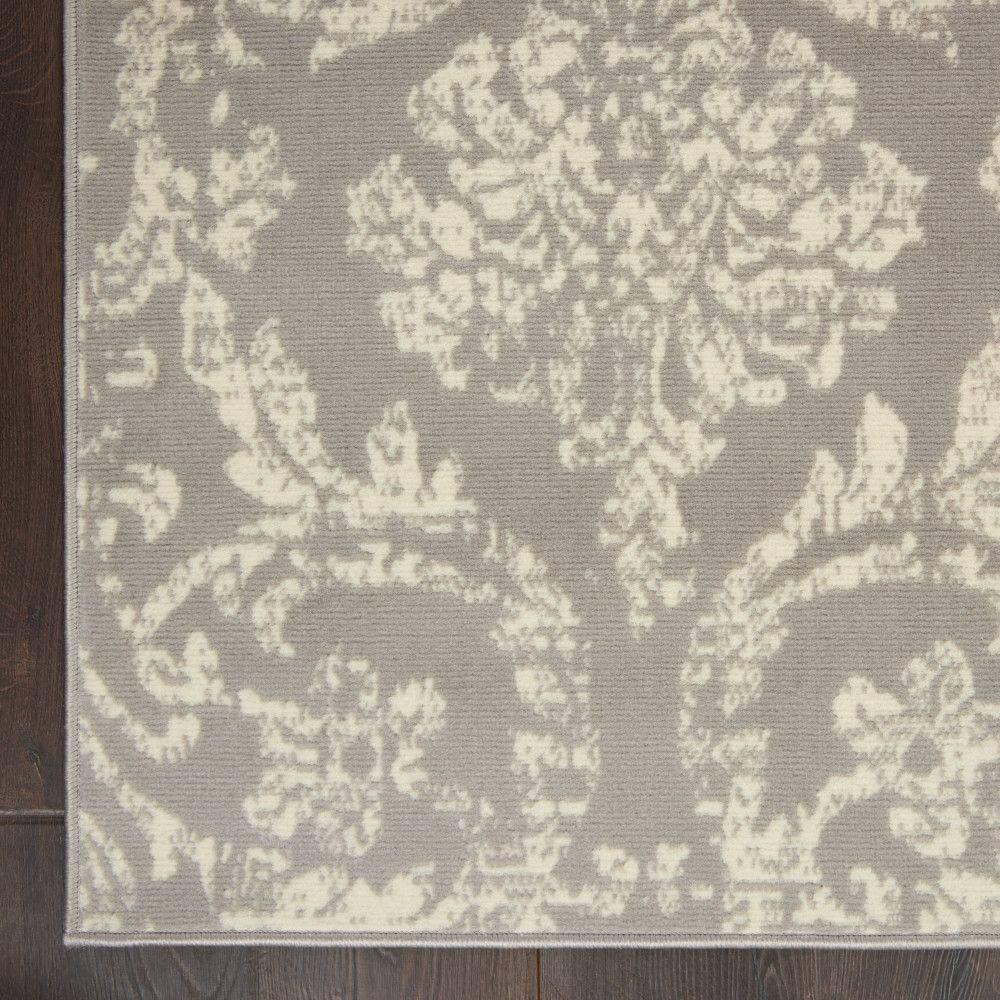 Nourison Jubilant 6' x 9' Grey Area Rug Farmhouse Vintage Damask by Nourison