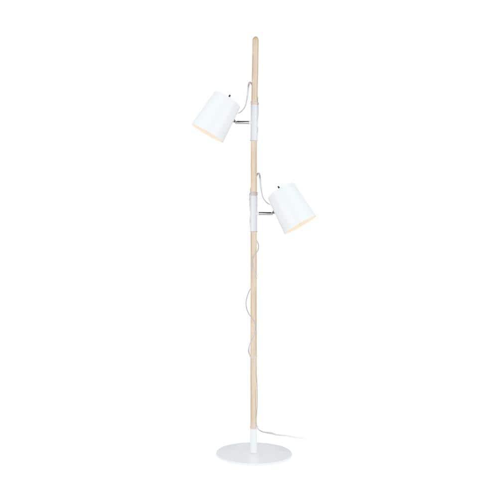 Aspen Creative 45018-11, Two-Light Adjustable Tree Floor Lamp, Modern Design in Matte White, 61-1/2" High