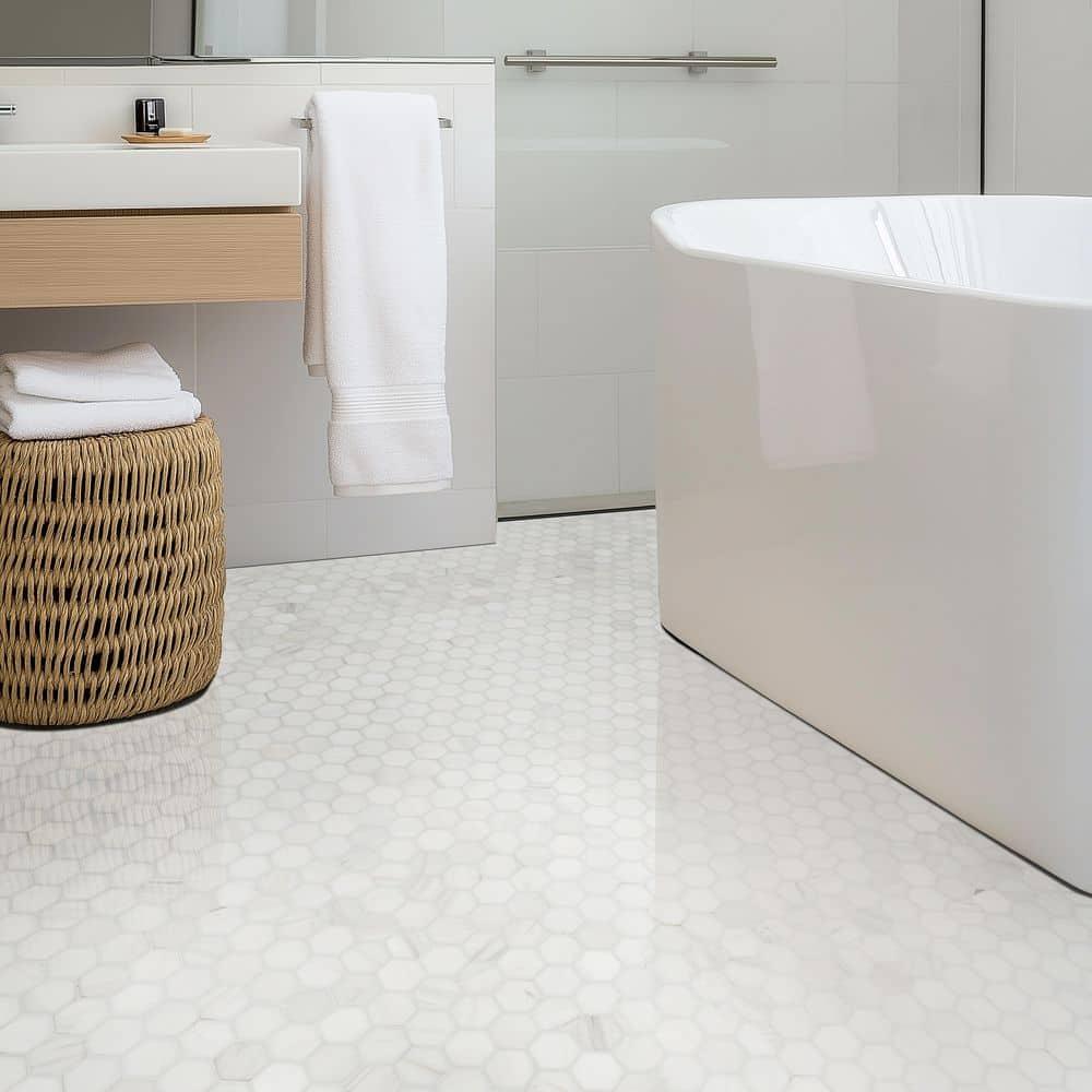Bianco Dolomite 2" x 2" Marble Mosaic Tile in White