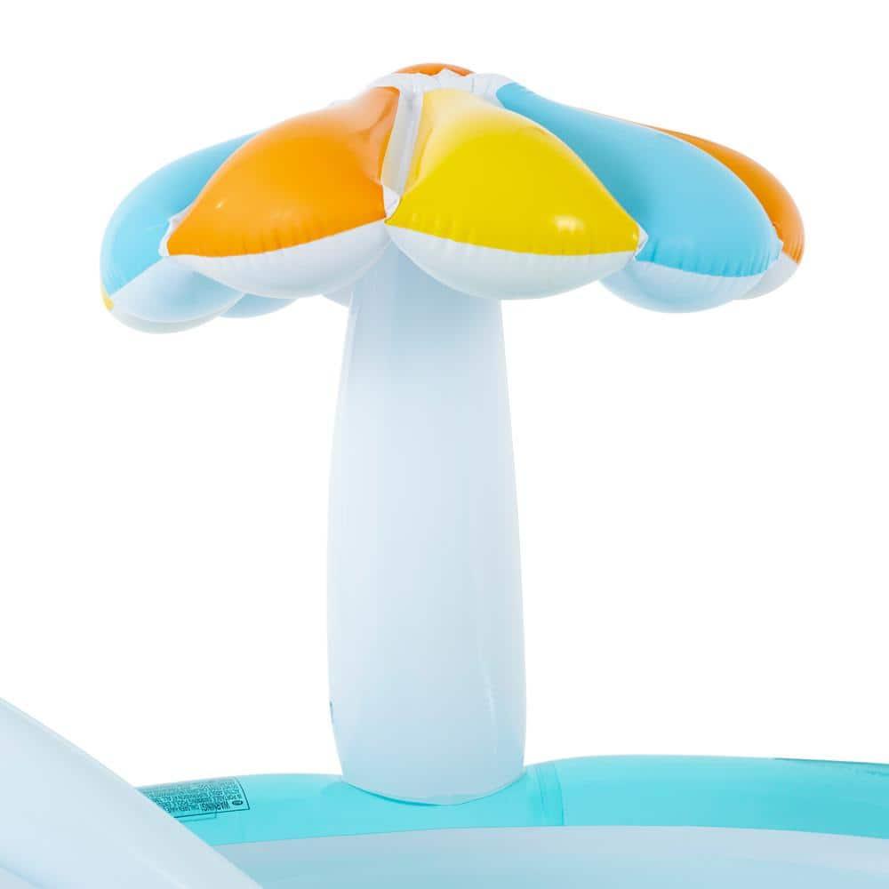 Intex 57165EP Gator 6.6ft x 5.6ft x 4in Outdoor Inflatable Kiddie Pool Water Play Center with Slide, for Toddlers Ages 2 and Up