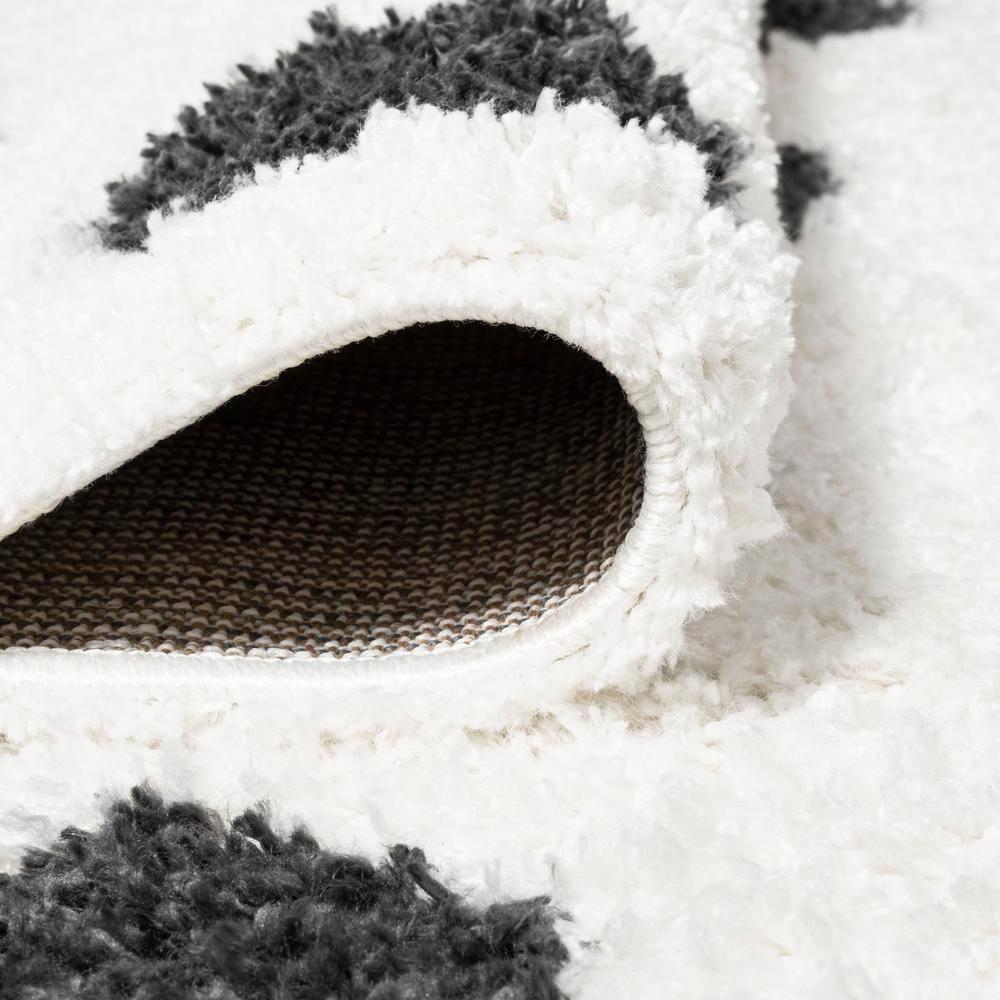 2'x10' Pere Modern Charcoal Dot Shag Runner Rug, White - JONATHAN Y