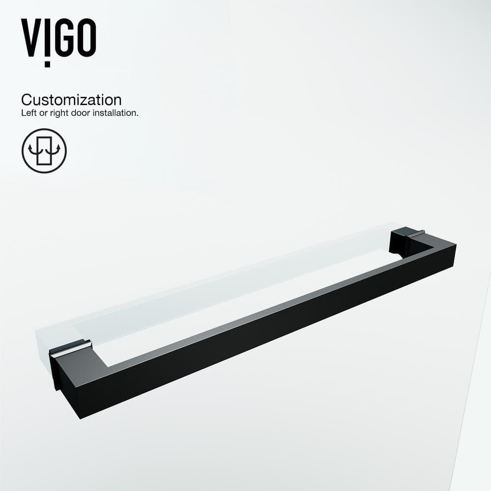 Rialto 34" W x 58" H Hinged Frameless Tub Door with with 5/16" Glass