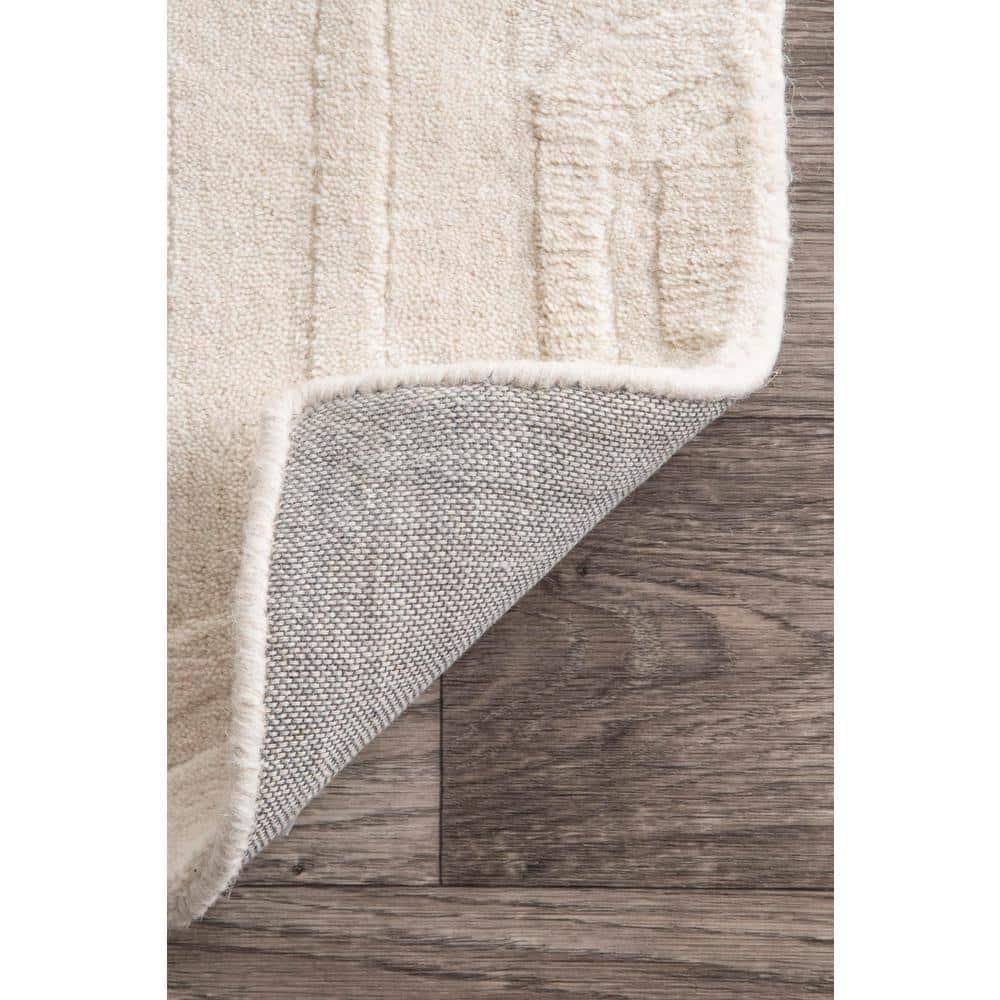 nuLOOM Ambrose Hand Woven Wool Area Rug, 4' x 6', Ivory