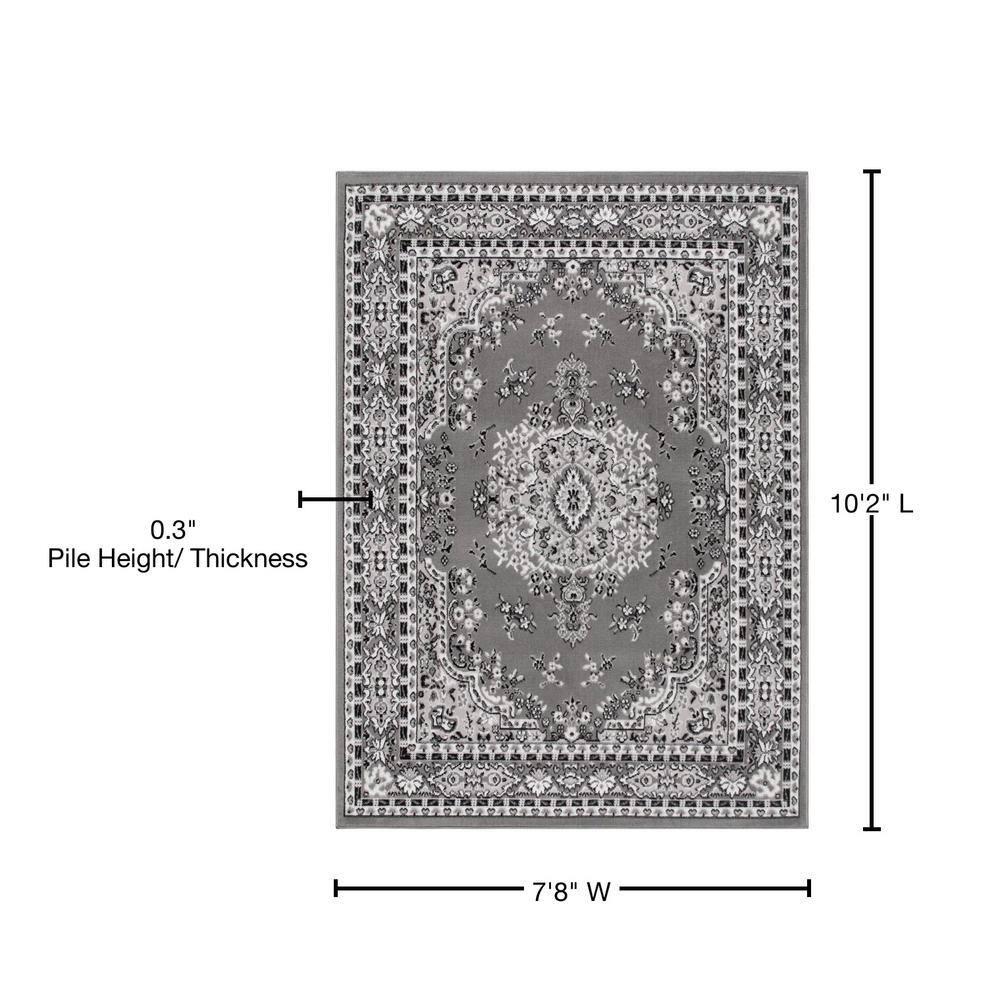Home Dynamix Premium Sakarya Traditional Medallion Area Rug, Grey/Ivory, 7'8"x10'7"
