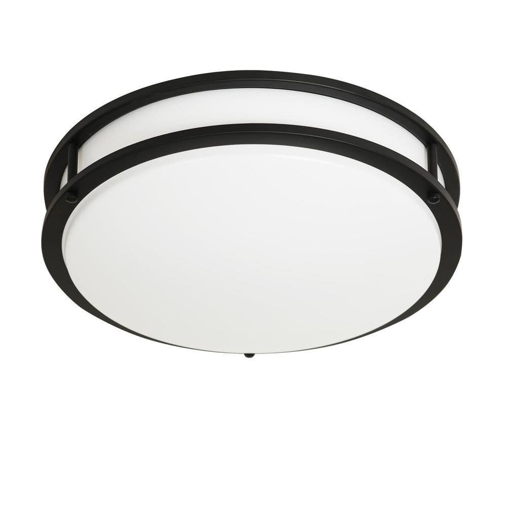 DESIGNERS FOUNTAIN Flush Mount Ceiling Light, 10 Inch Round LED DC Lighting Fixture Kitchen, Bedroom, Bathroom, and Hallway, Dimmable, 1150 Lumens, 3000K/4000K/5000K, Matte Black, EV1410C3C-43