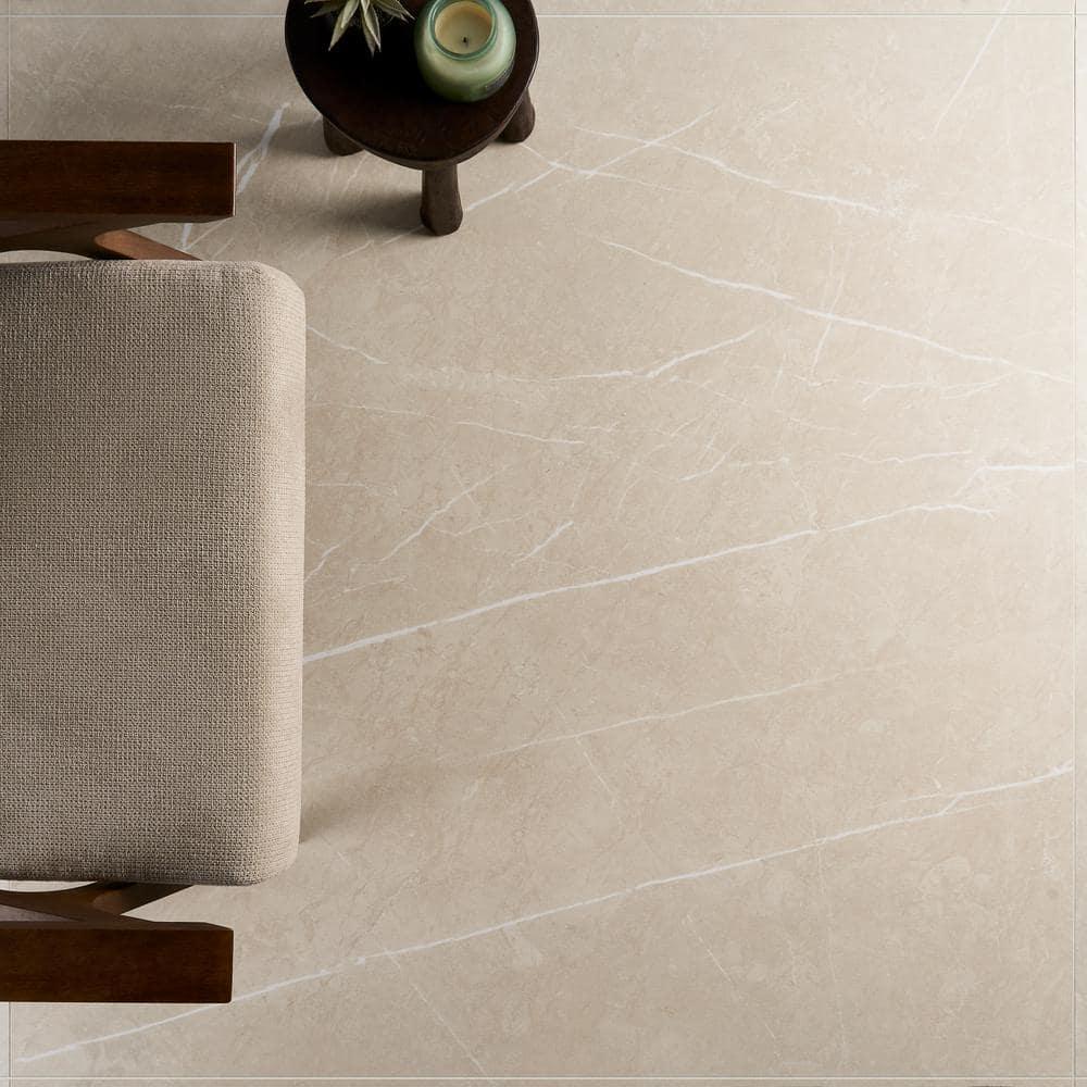 Signature 47.24 In. X 47.24 In. Marble Look Satin Porcelain Floor And Wall Tile (30.98 Sq. Ft. / Case)