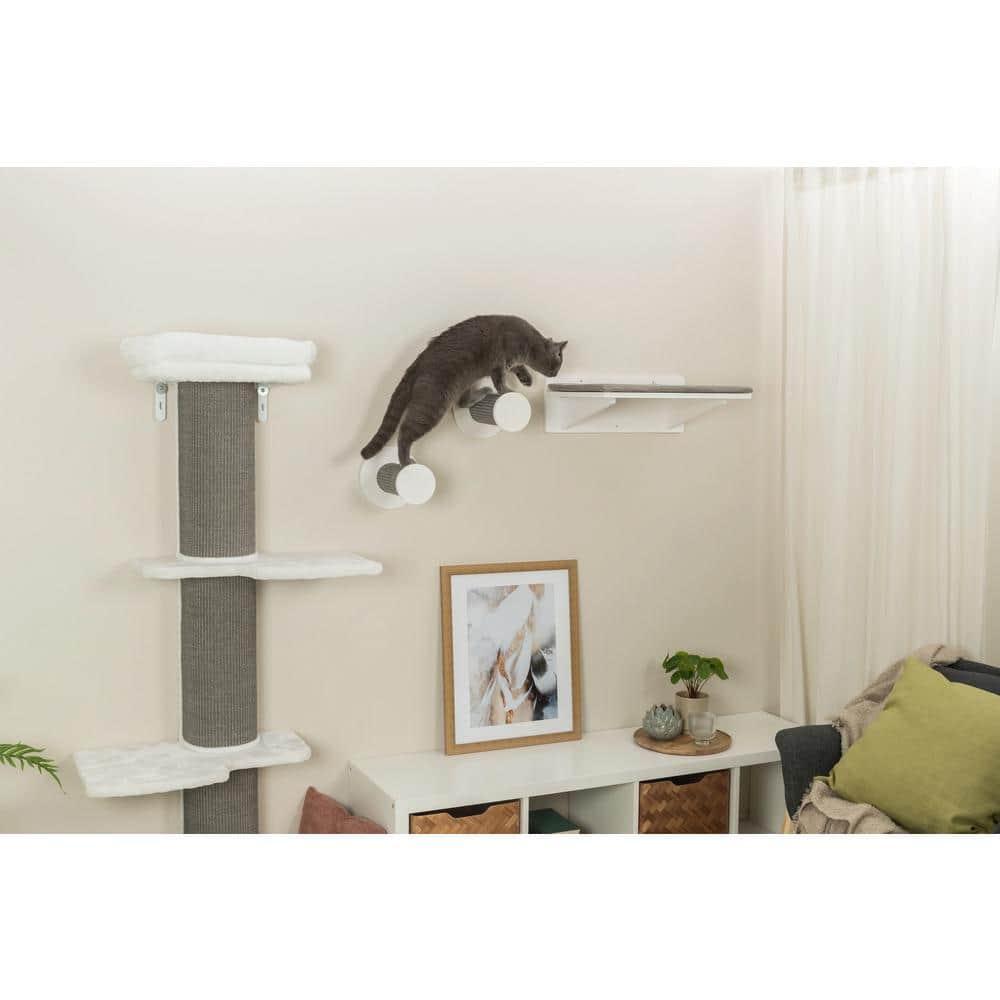TRIXIE Wall Set 3, Indoor Wall Mounted Cat Climbing System, 3 Sisal Climbing Steps, Jumping Platform, Perches