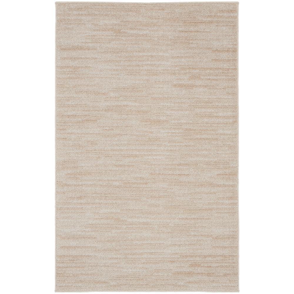 Nourison Essentials Easy Care Indoor Outdoor Area Rug - Ivory Beige 3' x 5'