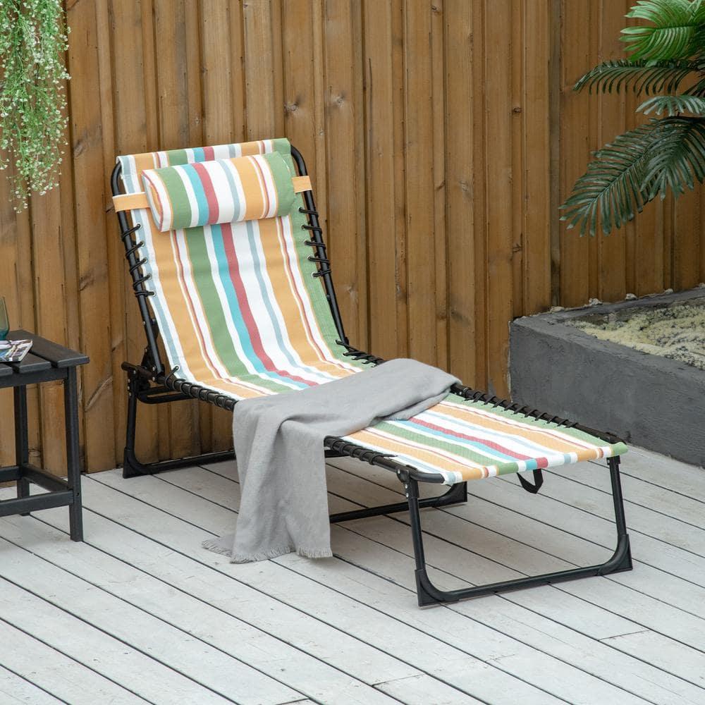 Sol 72 Outdoor™ Sherlyn 4-Level Adjustable Folding Beach Bed Reclining Lounger Cot Lightweight Portable Camping Hiking Backyard Outdoor Recliner Seat