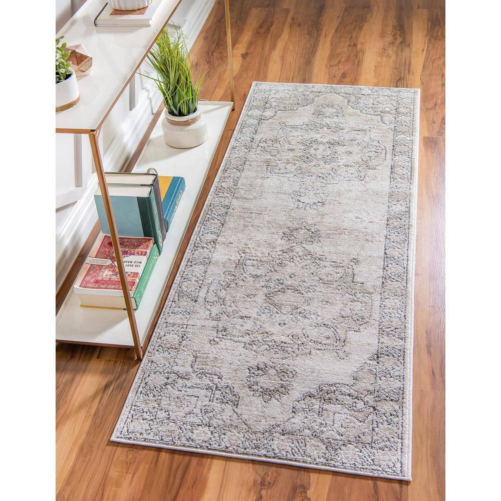 Unique Loom Portland Collection Area Rug - Canby (2'  x 8' Runner Ivory/Beige)
