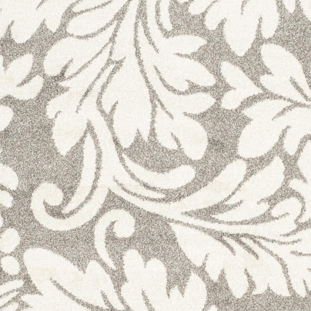 Amherst AMT425 Power Loomed Area Rug - Dark Grey/Beige - 7' round - Safavieh.