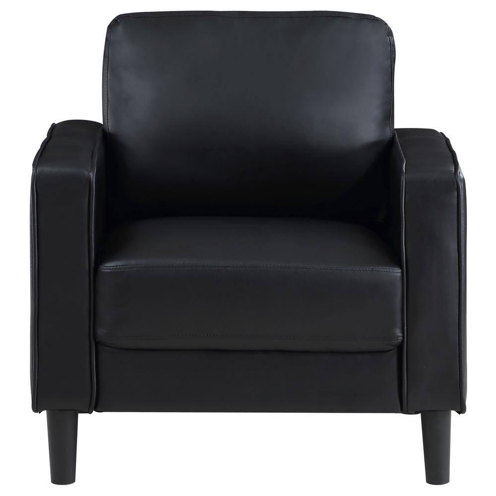 Coaster Home Furnishings Ruth Upholstered Track Arm Faux Leather Accent Chair Black