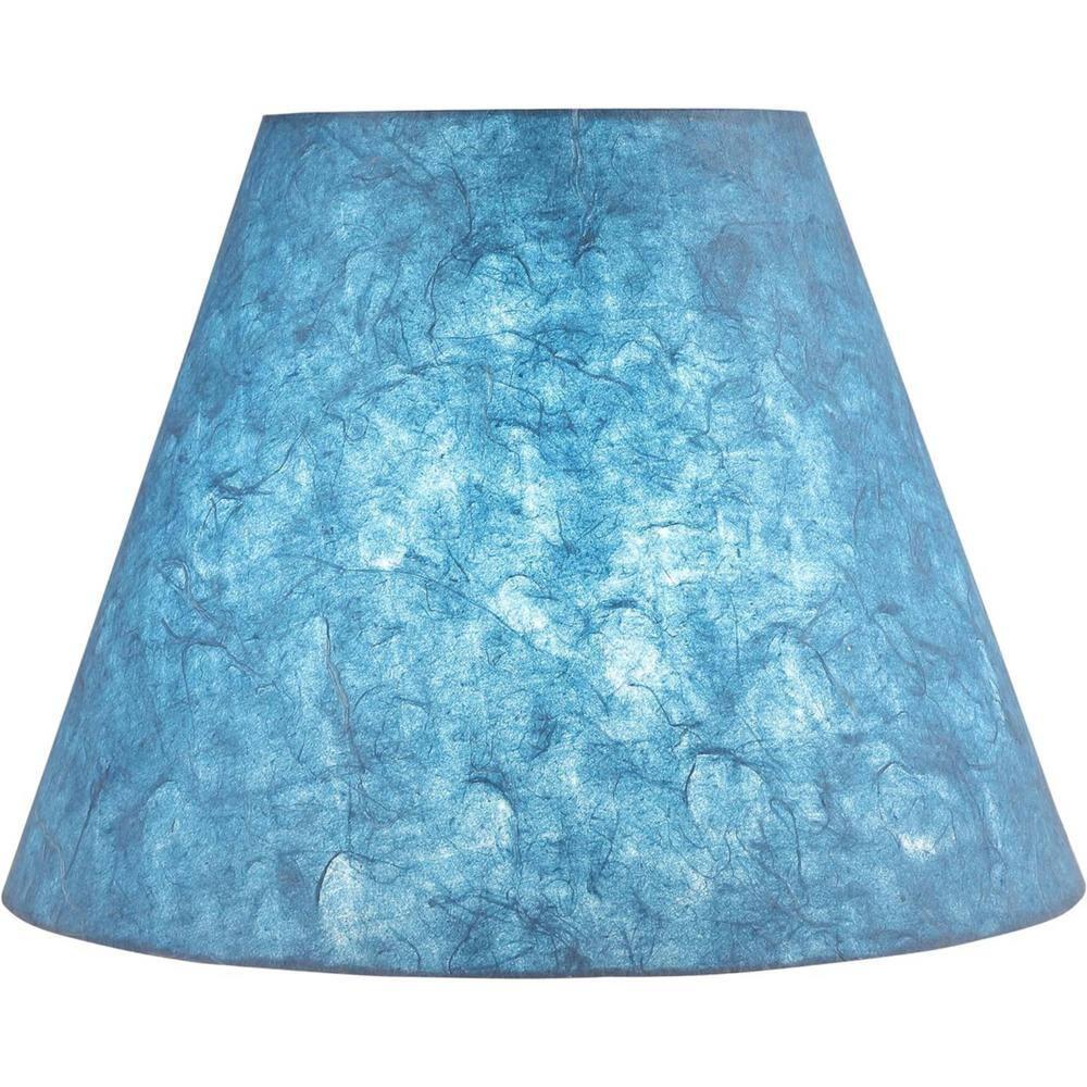 Mix and Match 9 in. Pigeon Blue Washi Paper Empire Lamp Shade with Spider Fitter