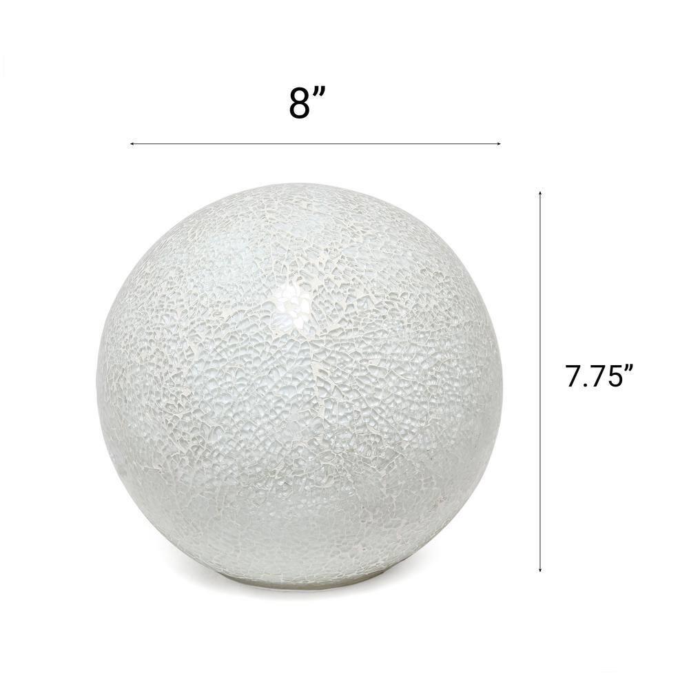 Creekwood Home 8" Crystal Mosaic Patchwork Dome Table Lamp White