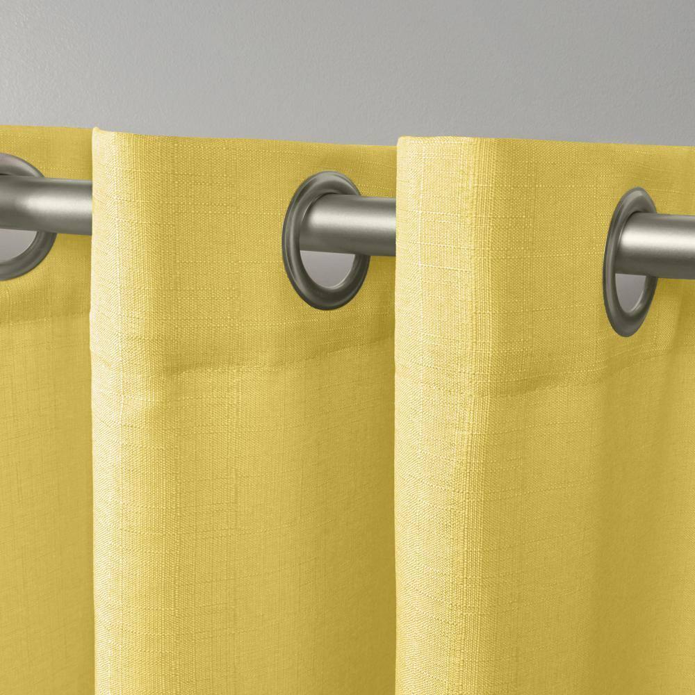 18"x54" Loha Light Filtering Window Valance Grommet Yellow - Exclusive Home: Solid Polyester, Machine Washable