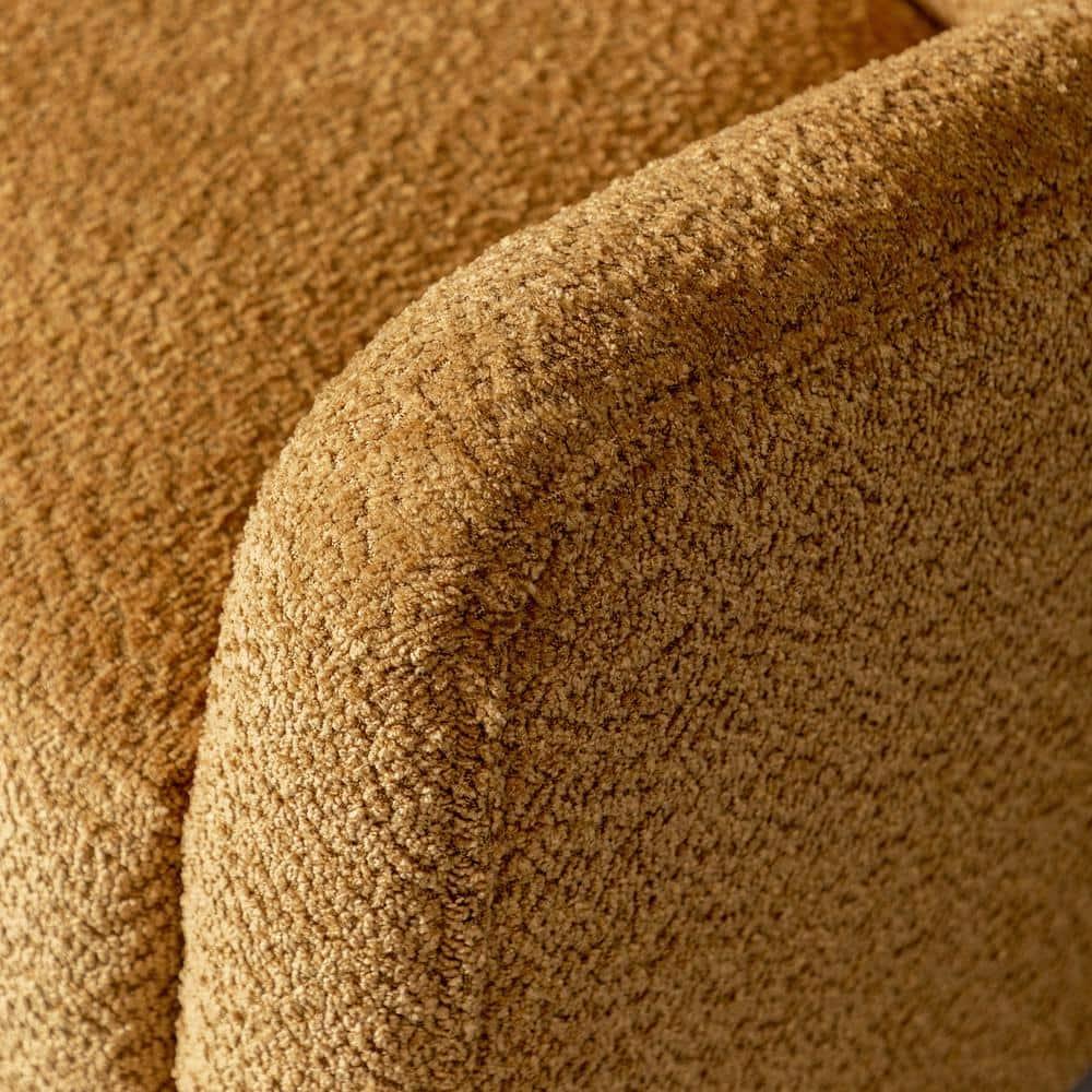 32" Wide Upholstered Swivel Armchair Camel - Kinwell: No Assembly, Pine Frame, Polyester
