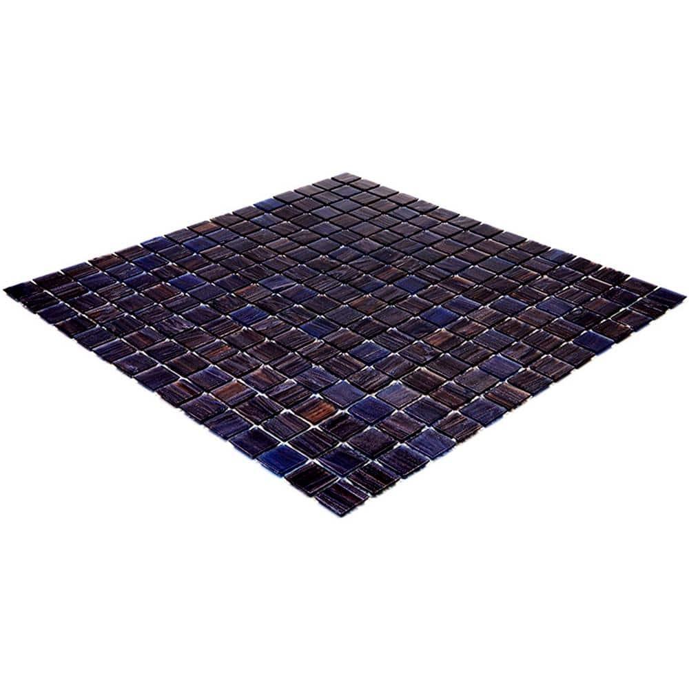 Celestial 12 in. x 12 in. Glossy Yale Blue Glass Mosaic Wall and Floor Tile (10 sq. ft./case) (10-pack)