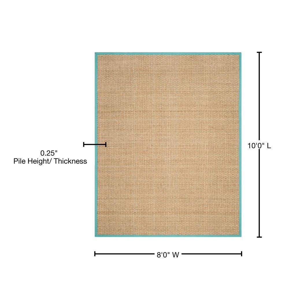 Natural Fiber NF114 Power Loomed Indoor Area Rug - Natural/Teal - 8'x10' - Safavieh.