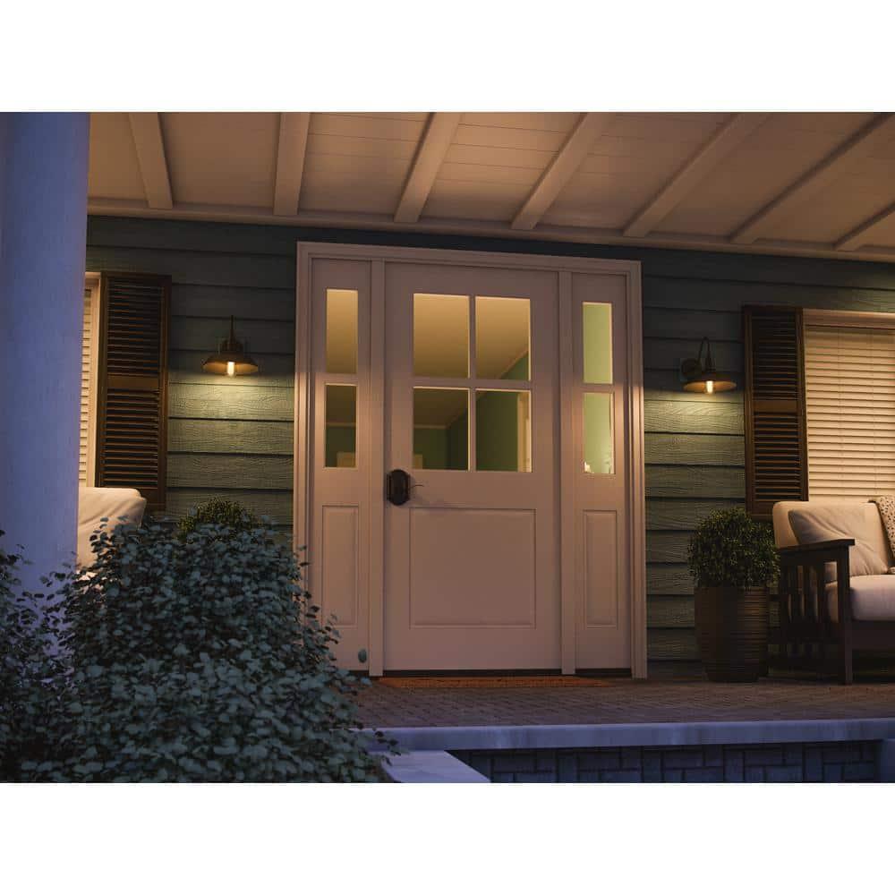 Barnes 10 in. Black Outdoor Hardwired Lantern Sconce