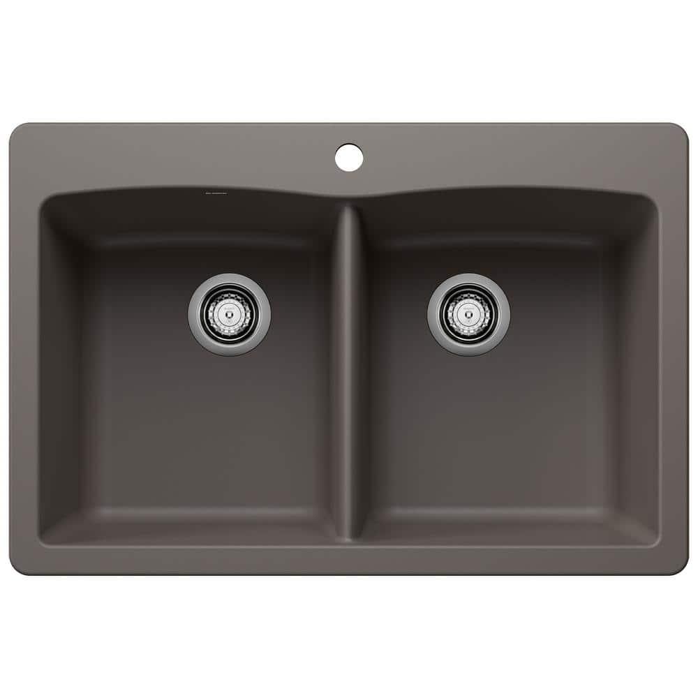 Diamond SILGRANIT 33" L x 22" W Double Bowl Drop-In/Undermount Kitchen Sink
