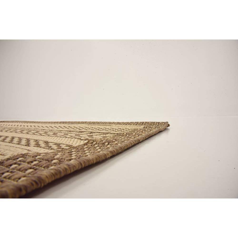 Unique Loom Lines Outdoor 5 x 8 (ft) Loomed Polypropylene Brown/Beige Rectangular Indoor/Outdoor Geometric French Country Area rug