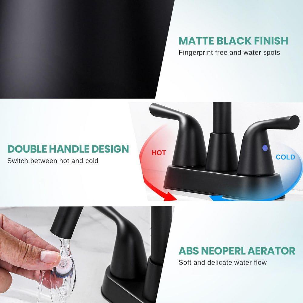 Centerset 2-handle Bathroom Faucet with Drain Assembly