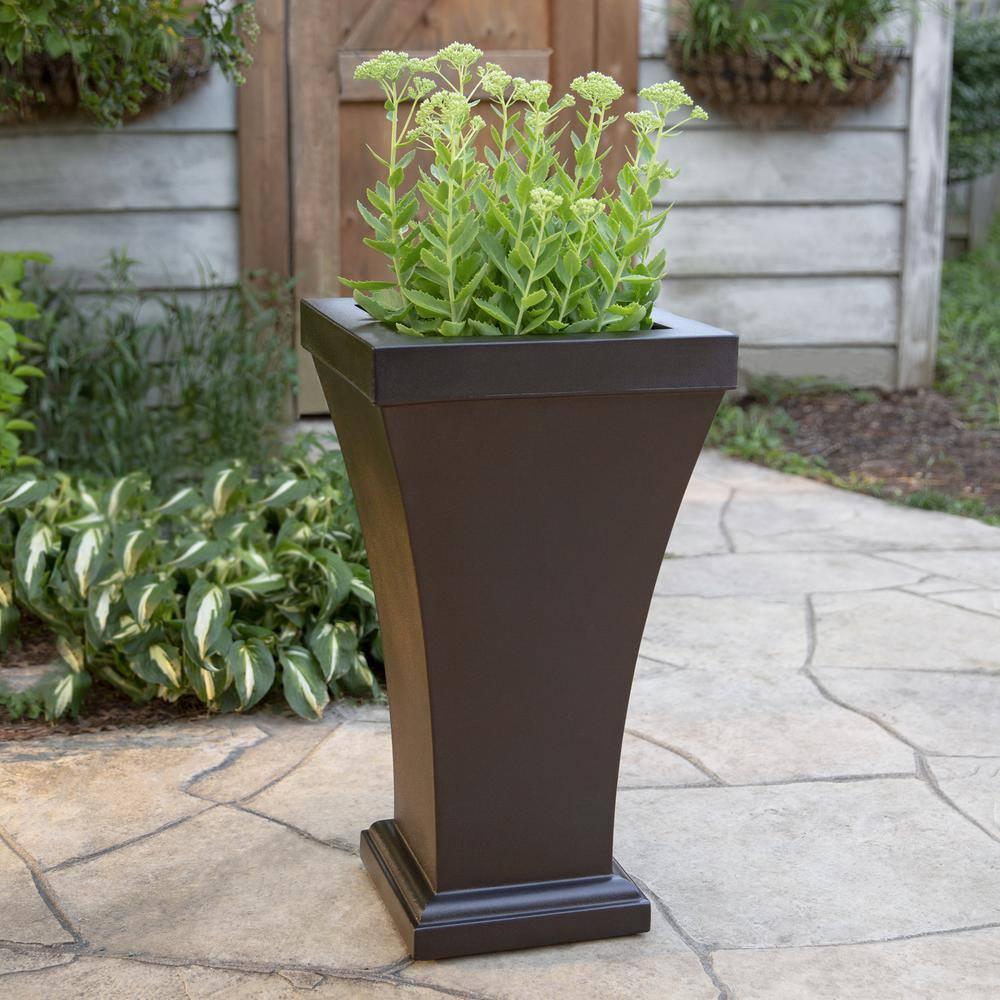 Mayne Inc. Bordeaux 28" Tall Resin Planter with Water Reservoir
