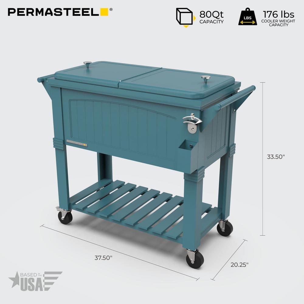Permasteel 80 Qt. Furniture Style Rolling Patio Cooler