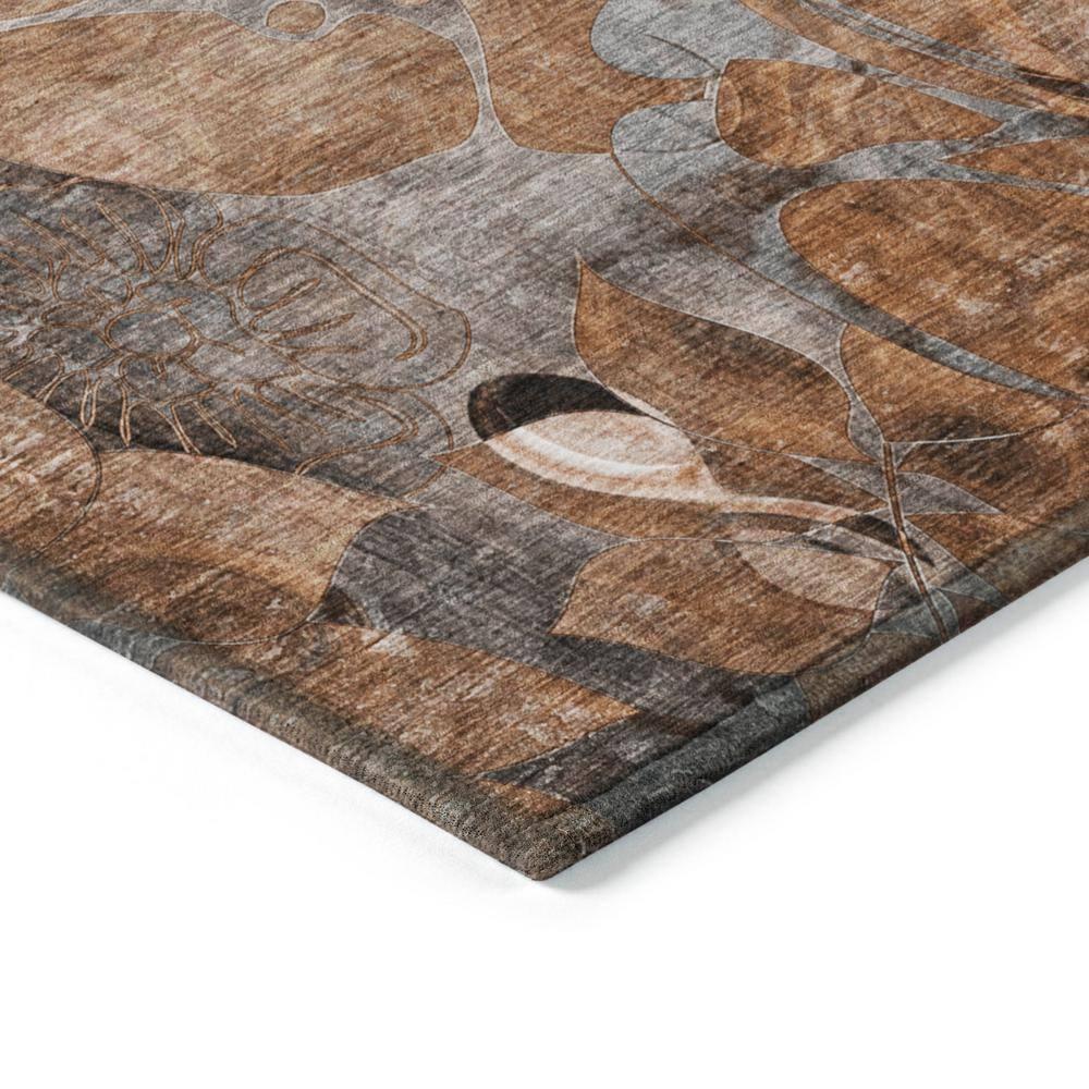 Addison Rugs Chantille Indoor/Outdoor Transitional Floral Paprika Washable Rectangle Rug, 5' x 7'6"