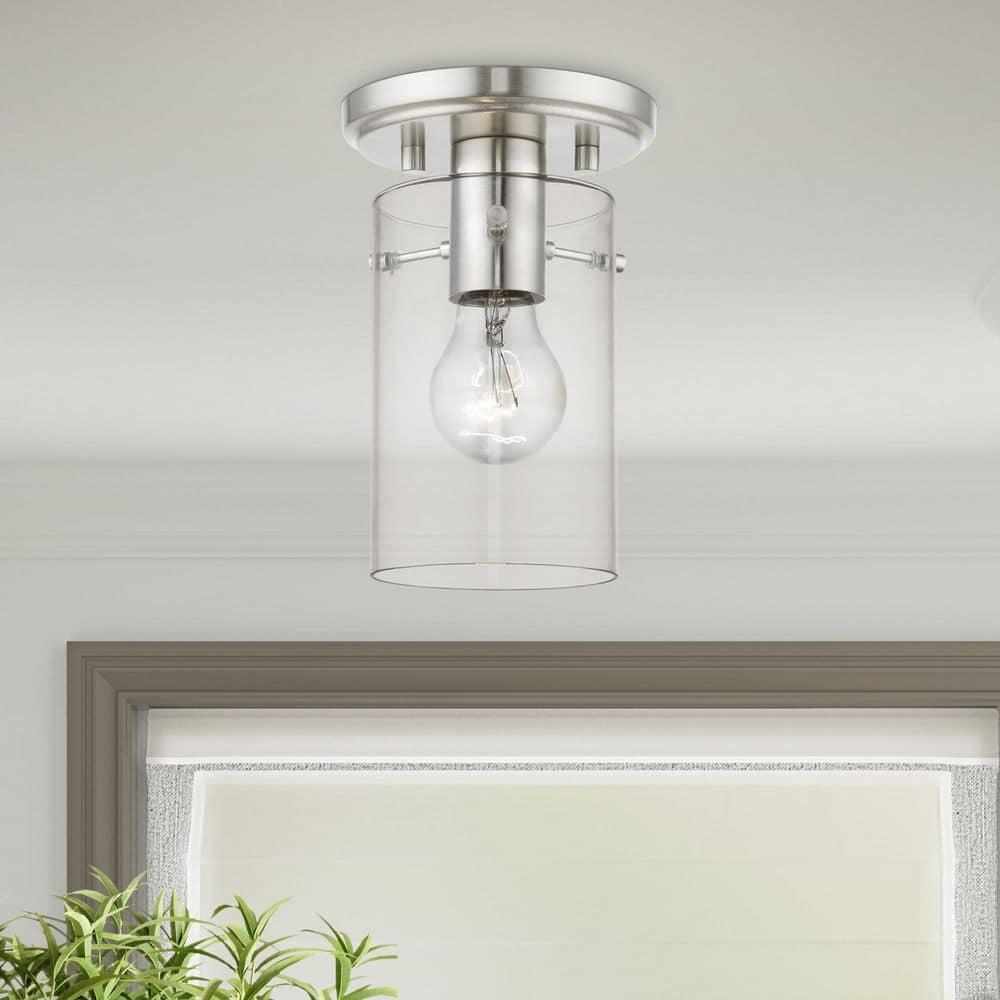 Livex Lighting Munich 1 - Light Flush Mount in  Brushed Nickel