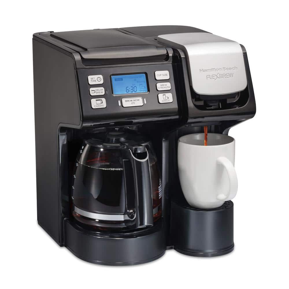 Hamilton Beach® FlexBrew® Trio 2-Way Coffee Maker, Single Serve & Full 12-Cup Pot, Compatible with K-Cup Pods or Grounds