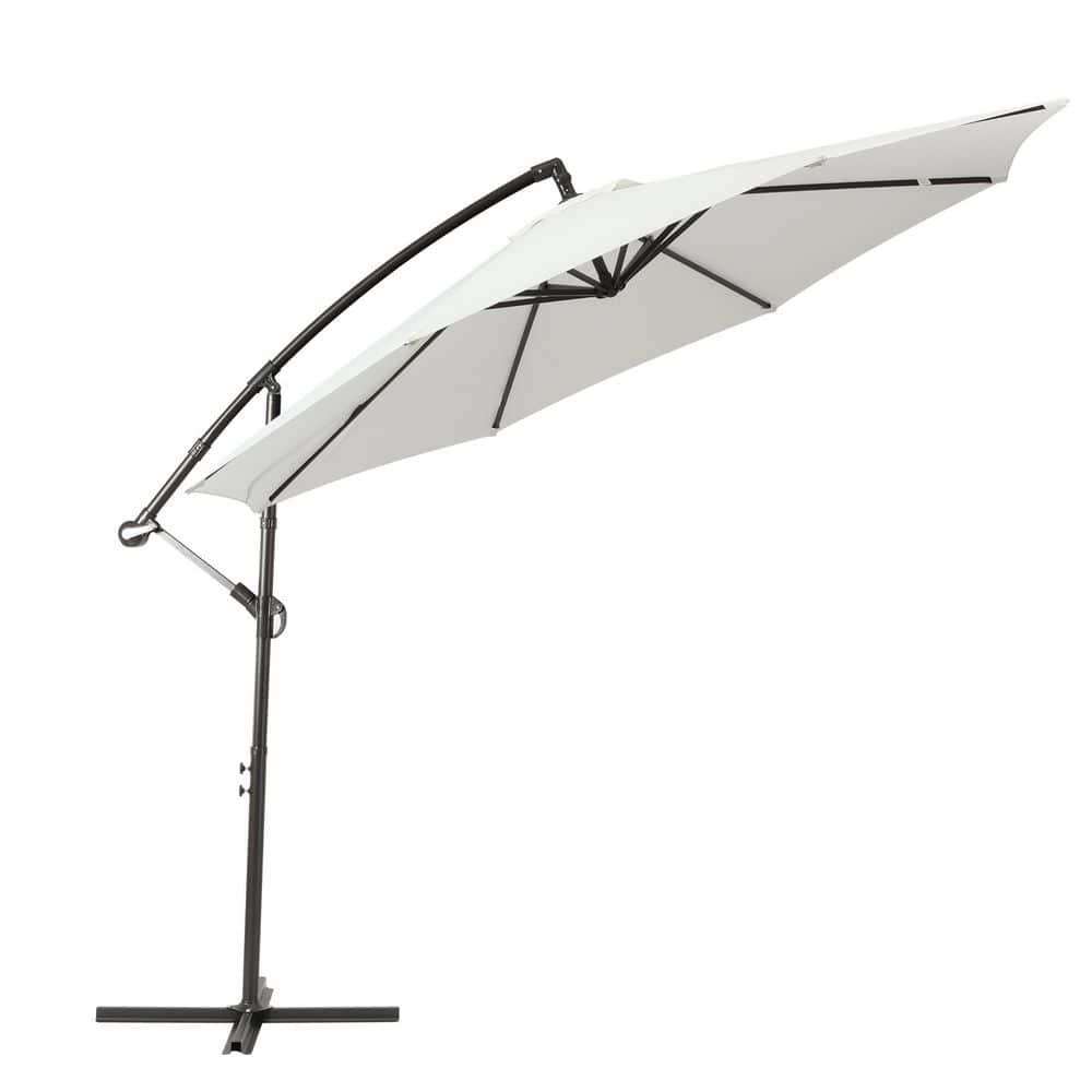 Westin Furniture 10 ft. Cantilever Hanging Patio Umbrella, White