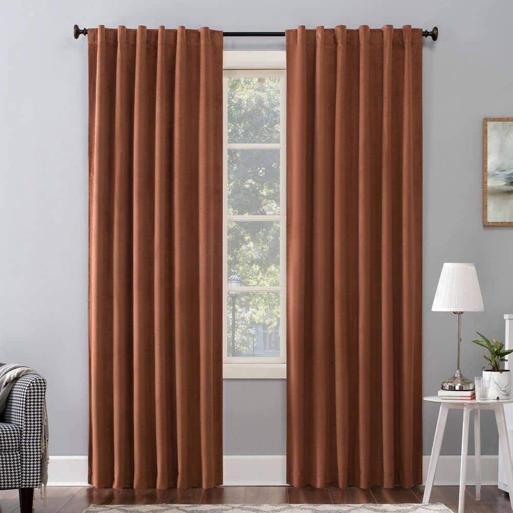 Sun Zero Velvet Noise Reducing Thermal Extreme 100% Blackout Back Tab Curtain Panel