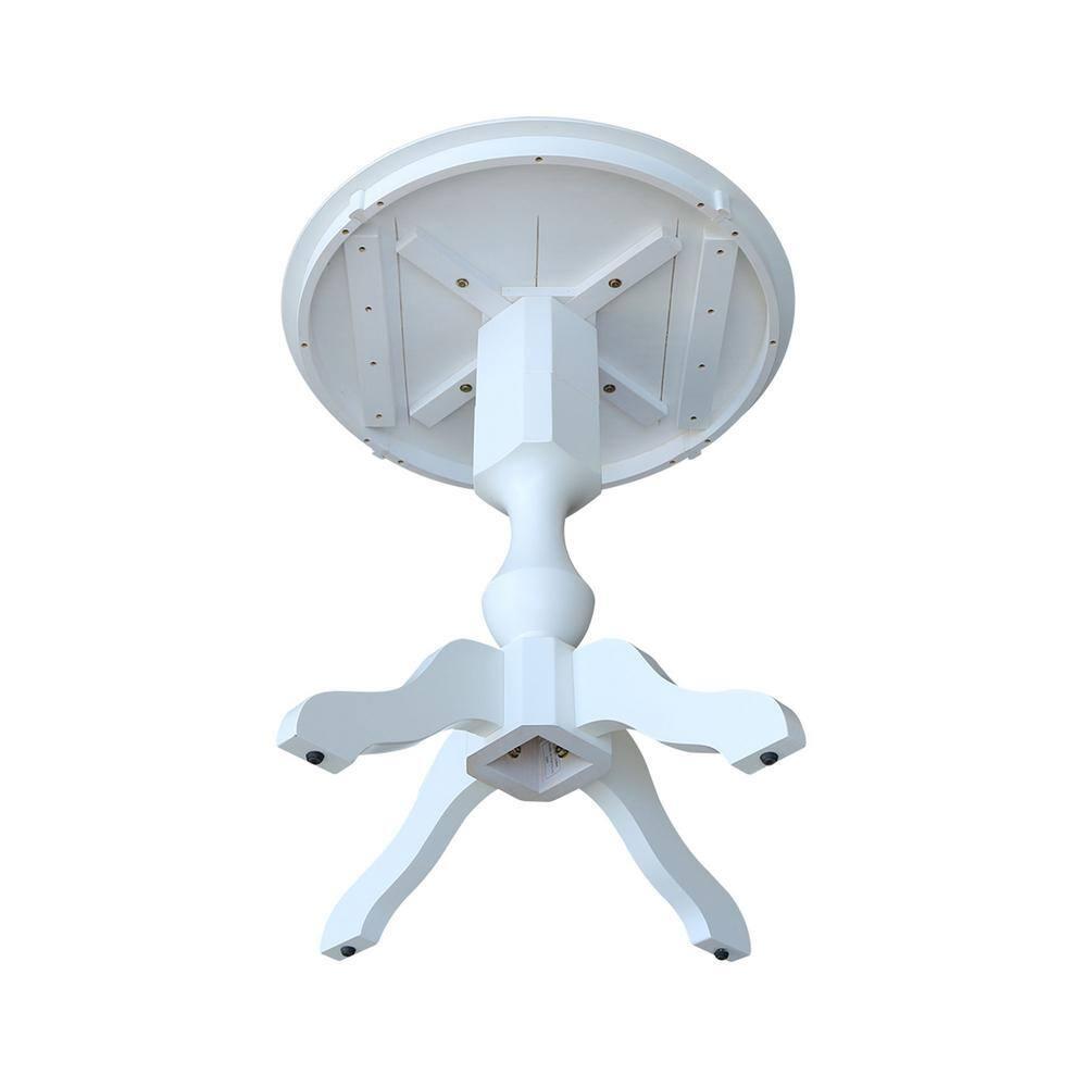 30" Round Top Pedestal Counter Height Table - White