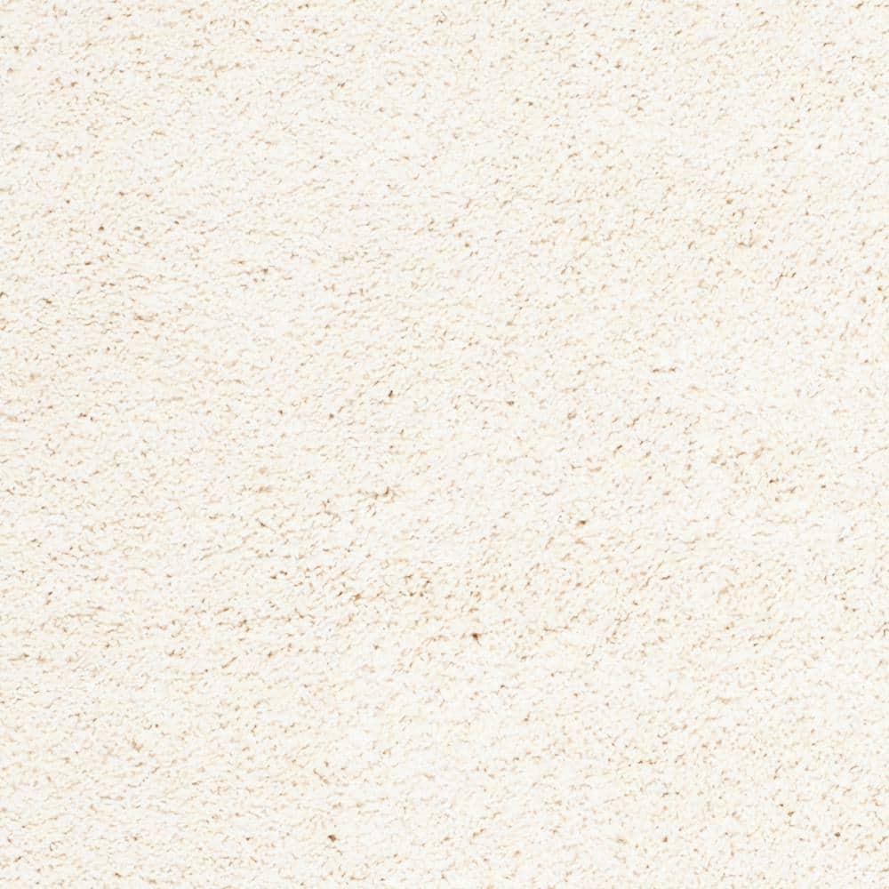 SAFAVIEH Milan Harlow Solid Plush Shag Area Rug, Ivory, 10' x 14'