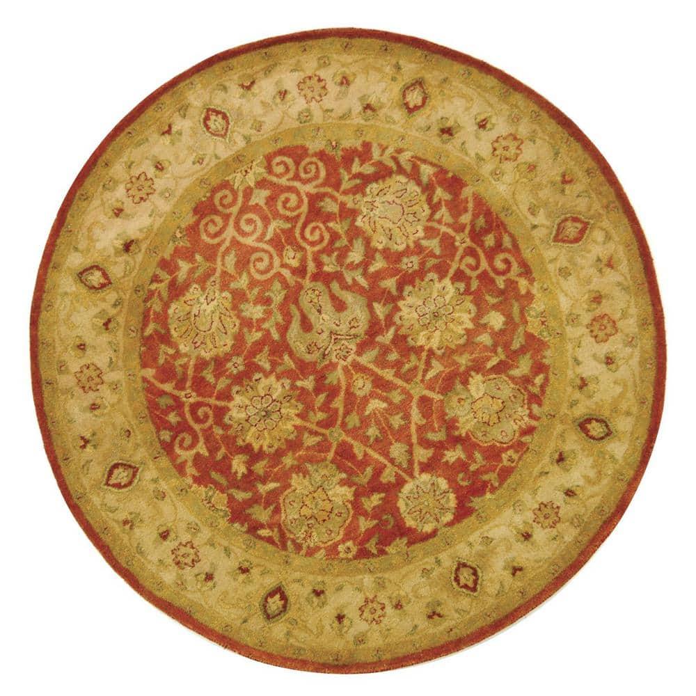 Antiquity AT21 Hand Tufted Indoor Area Rug - Rust - 8' Round - Safavieh