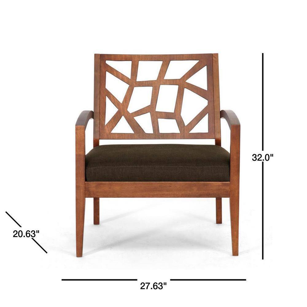 Jennifer Modern Lounge Chair Dark Brown - Baxton Studio: Danish Style, Upholstered, Walnut Veneer, Indoor Use