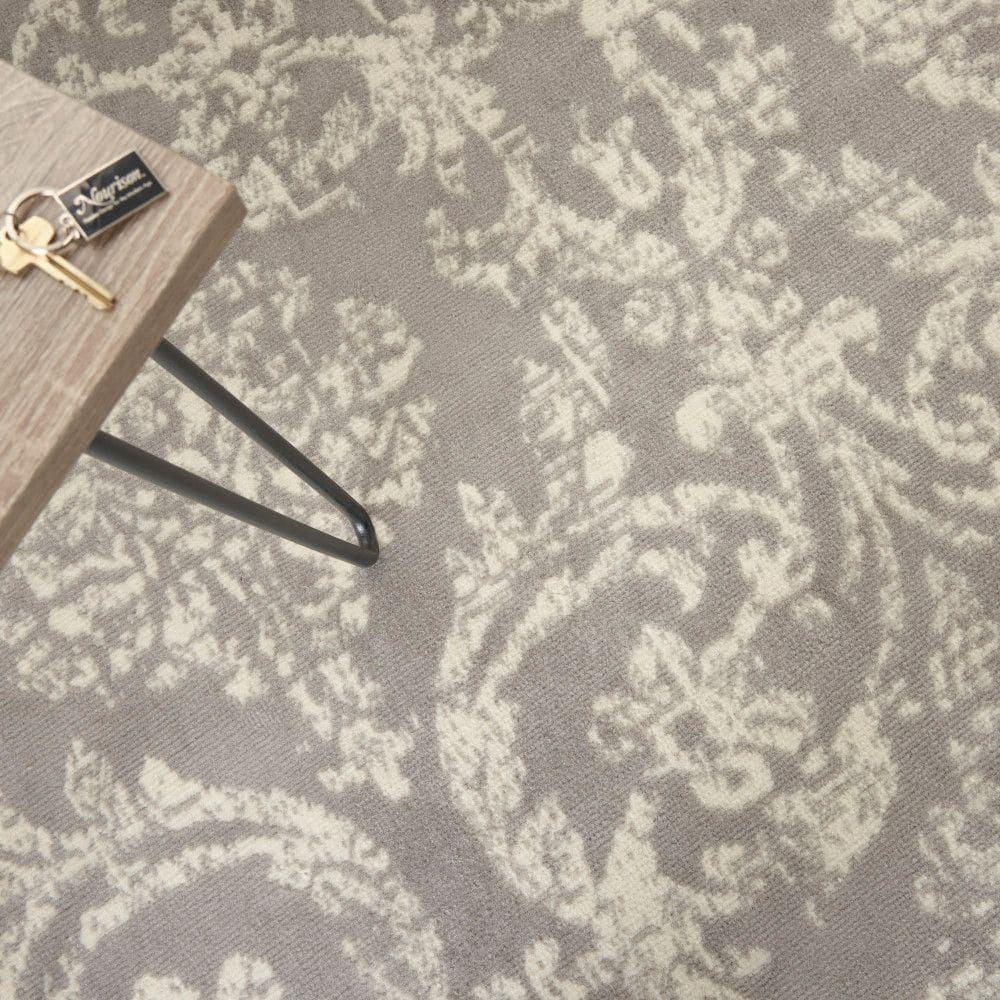 Nourison Jubilant 6' x 9' Grey Area Rug Farmhouse Vintage Damask by Nourison