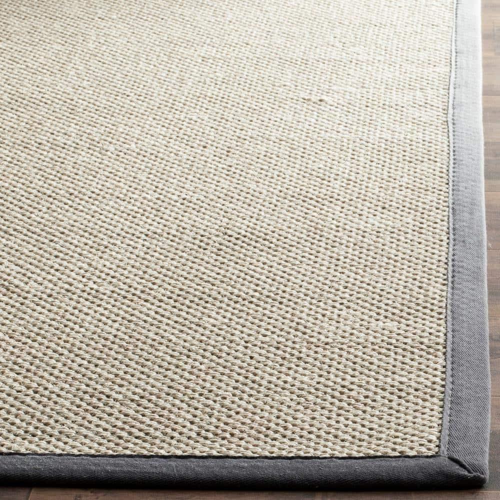Debroh Natural Fiber Sisal With Latex Solid Color Rug