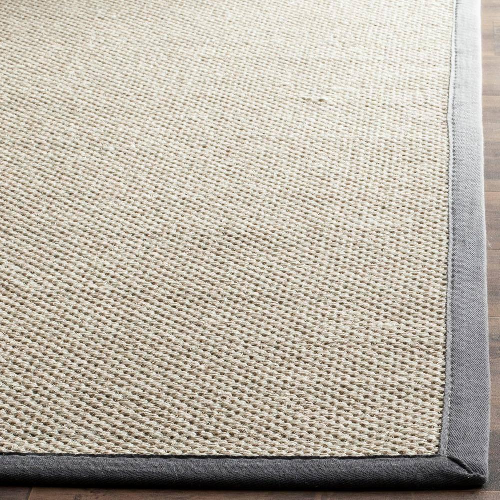 Natural Fiber NF143 Power Loomed Indoor Area Rug - Marble/Dark Grey - 9'x12' - Safavieh