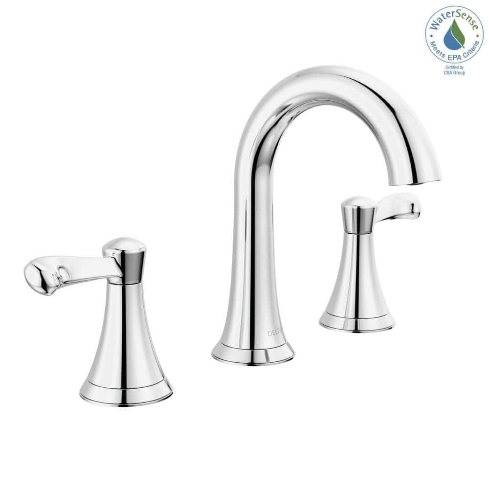 Esato Widespread Bathroom Faucet 3 Hole, 2-handle Bathroom Sink Faucet with Drain Assembly